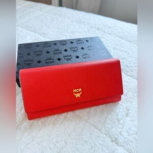 MCM Red/Red Orange Elda Wallet
